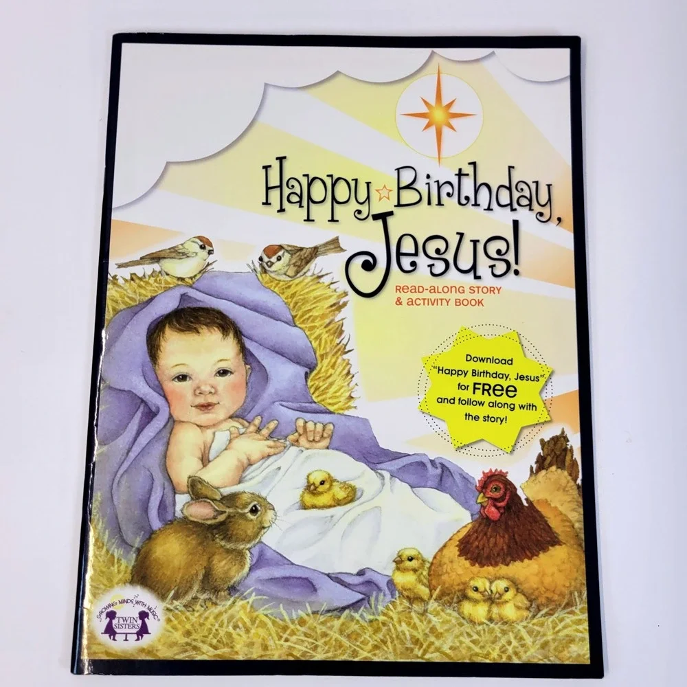 Happy Birthday Jesus Read-Along Activity Book Childrens Twin Sisters